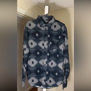 A colorful flannel, used but good shape!  Size L